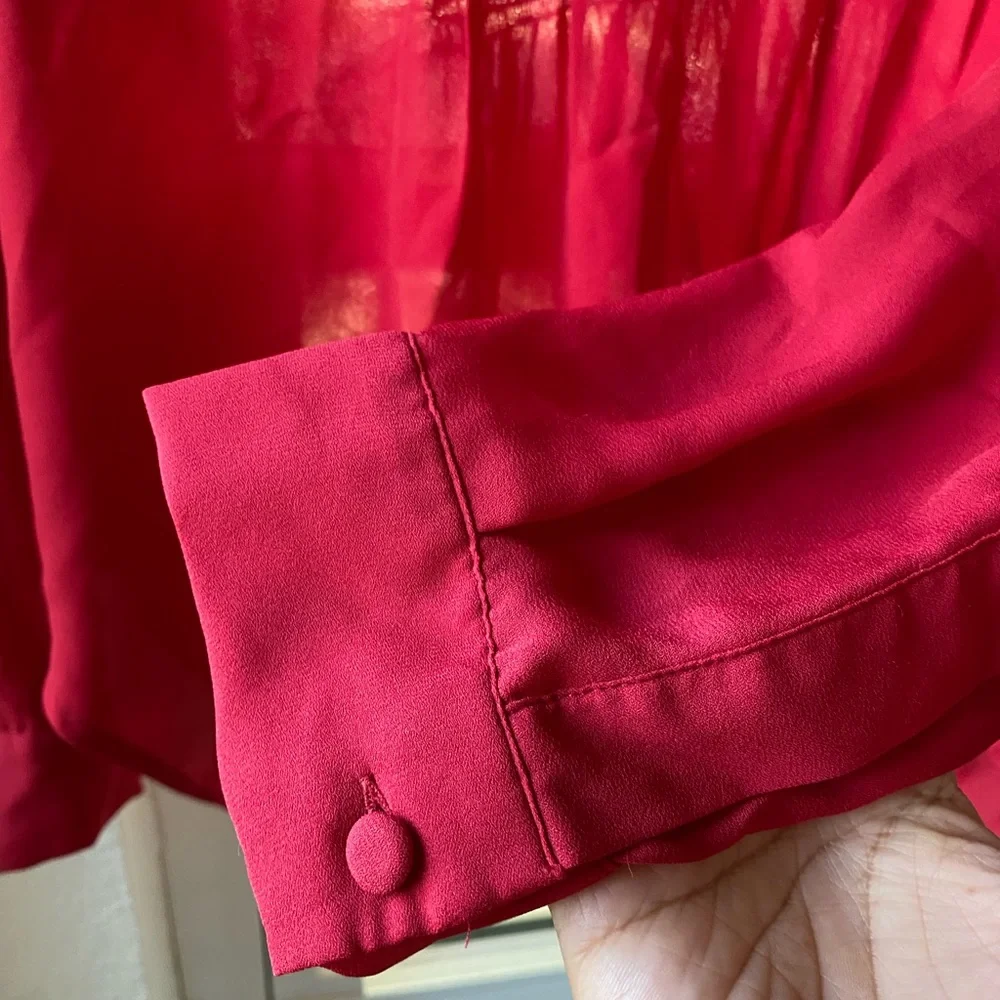 Torrid Long Sleeve Red Blouse Size L - Picture 5 of 8